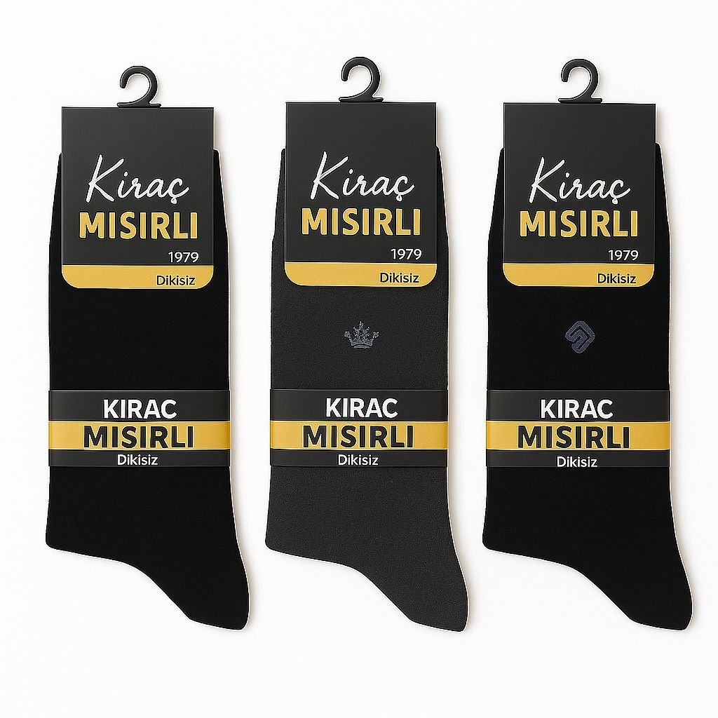 6'li Kıraç Mısırlı Dikişsiz Erkek Çorap