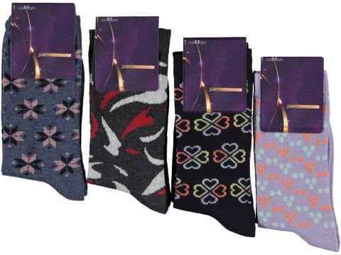 12'li Desenli Bayan Soket Çorap 155379