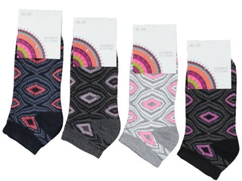 12'li Desenli Bayan Patik Çorap 137974