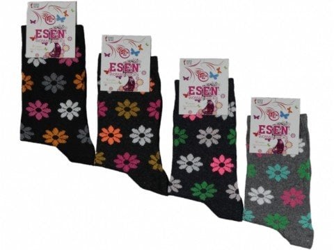 12'li Desenli Bayan Soket Çorap 130428