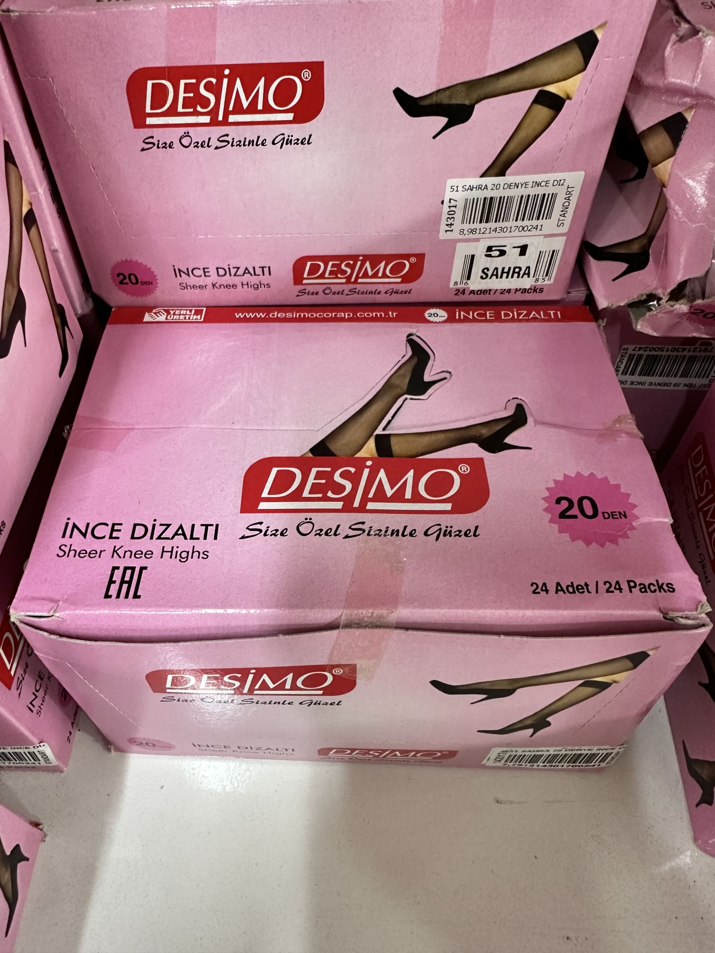 24'lü Desimo 20 Denye Dizaltı Çorap Çorap Pembe Kutu 143017
