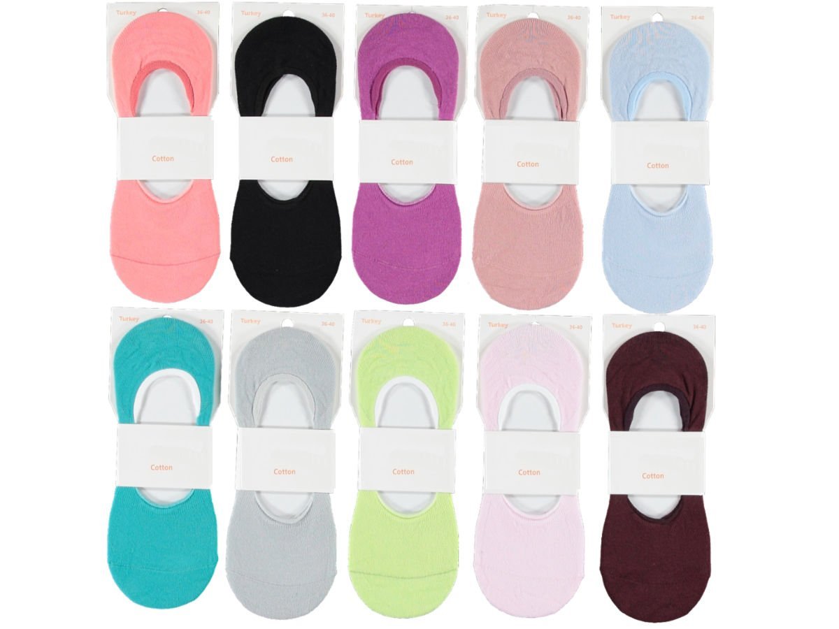 12'li Penye Silikonlu Dikişsiz Bayan Babet Çorap 140106
