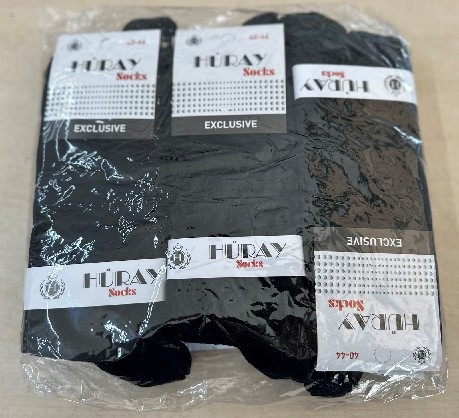 12'li Hüray Pamuklu Siyah Erkek Çorap