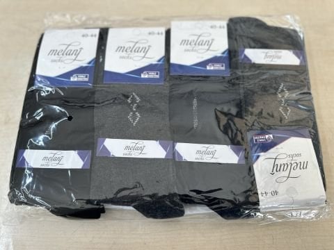 12'li Melanj Ekonomik Desenli Erkek Çorap