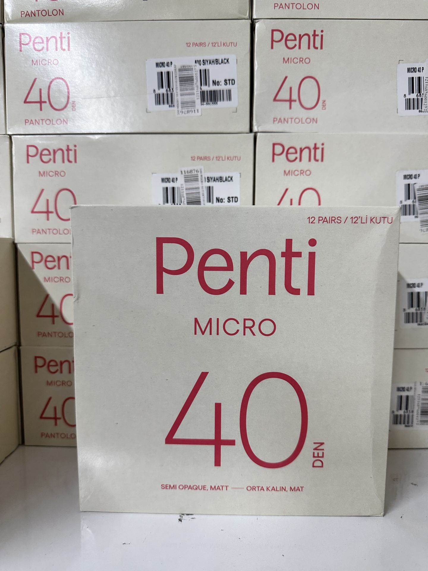 12'li Penti 57 Ten Mikro 40 Den Orta Kalın Pantolon Çorabı 116874