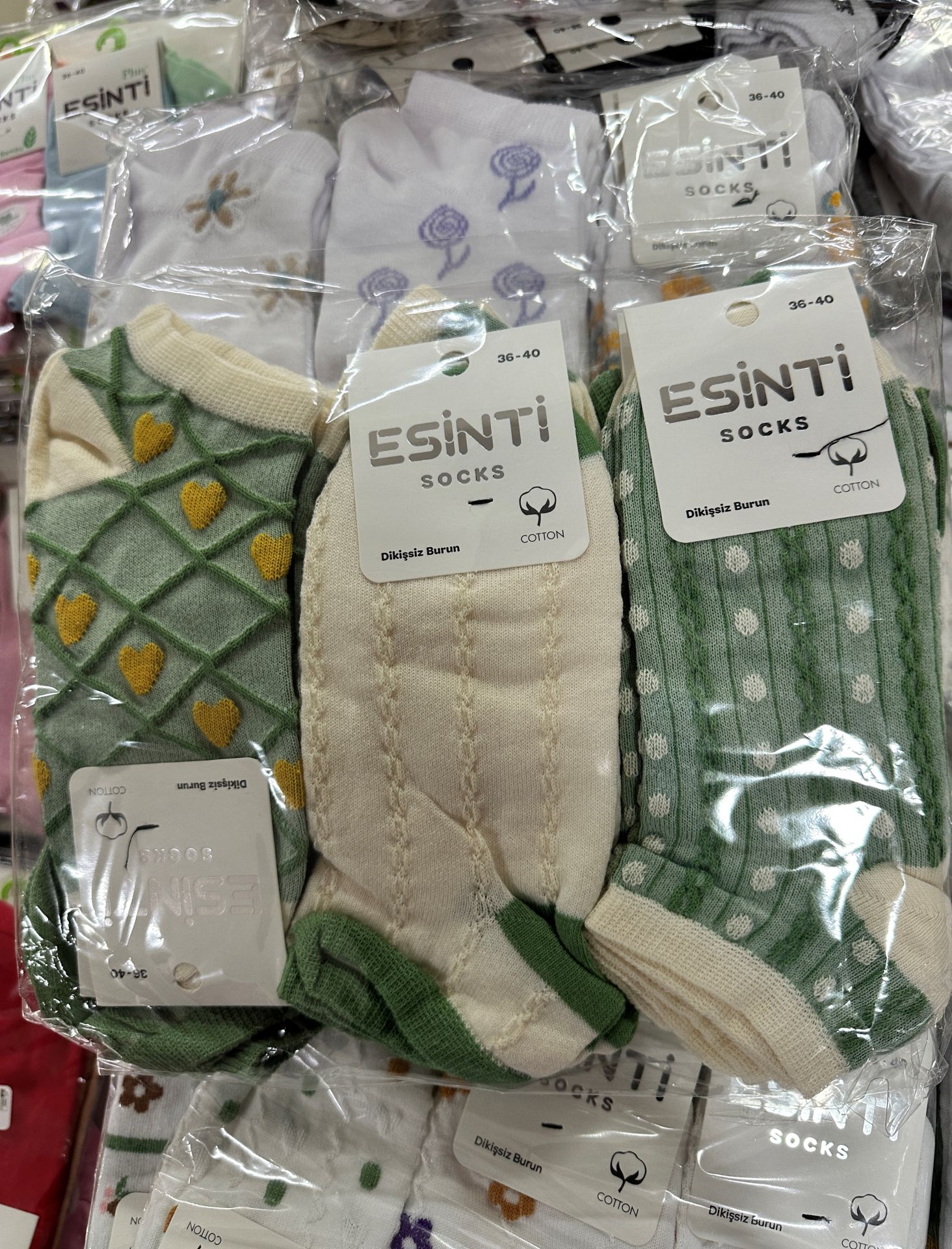 12'li Esinti Kabartma Desenli Dikişsiz Kadın Patik Çorap