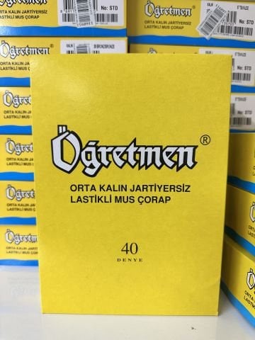 6'lı Orta Kalın 500/Siyah Denye Dizüstü Lastikli Çorap 116895