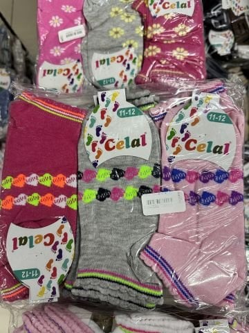 12'li Celal Kız Çocuk Patik Çorap