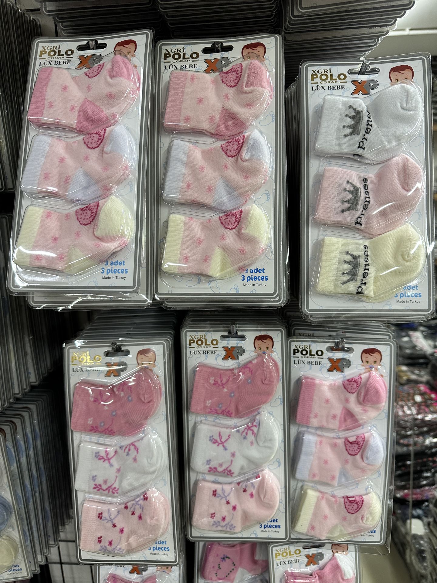 3'lü Kız Bebek Çorap (3 Çift Fiyatıdır)