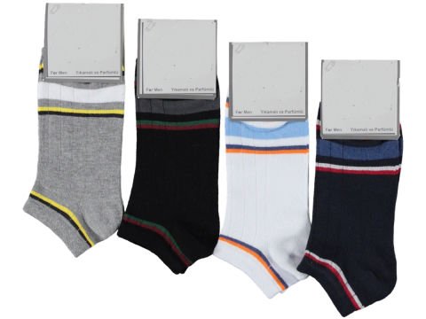 12'li Desenli Erkek Patik Çorap 166039