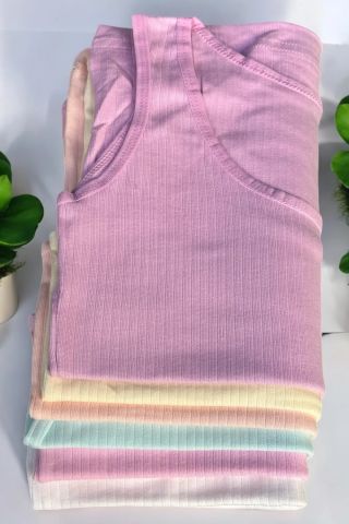 Kalın Askı Fitilli Kız Çocuk Atlet (6 Adet)