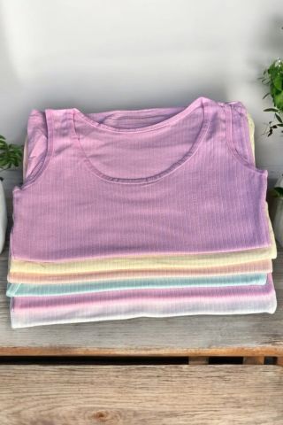 Kalın Askı Fitilli Kız Çocuk Atlet (6 Adet)