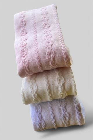 3'lü Kız Çocuk Jakar Desenli Külotlu Çorap