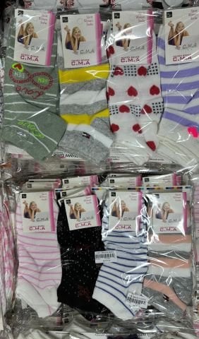 12'li Desenli Penye Kadın Patik Çorap