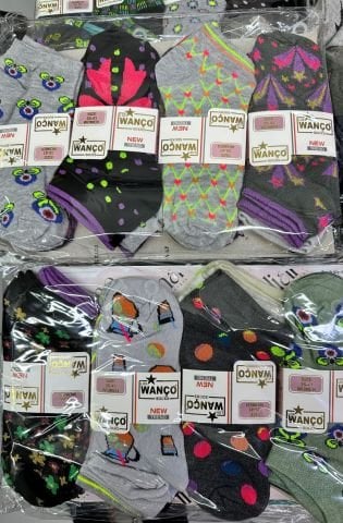 12'li Wanço Desenli Kadın Patik Çorap