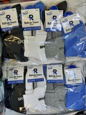 12'li Rıdvan Yarım Bilek Erkek Patik Çorap