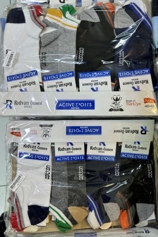 12'li Rıdvan Özmen Renkli Erkek Patik Çorap