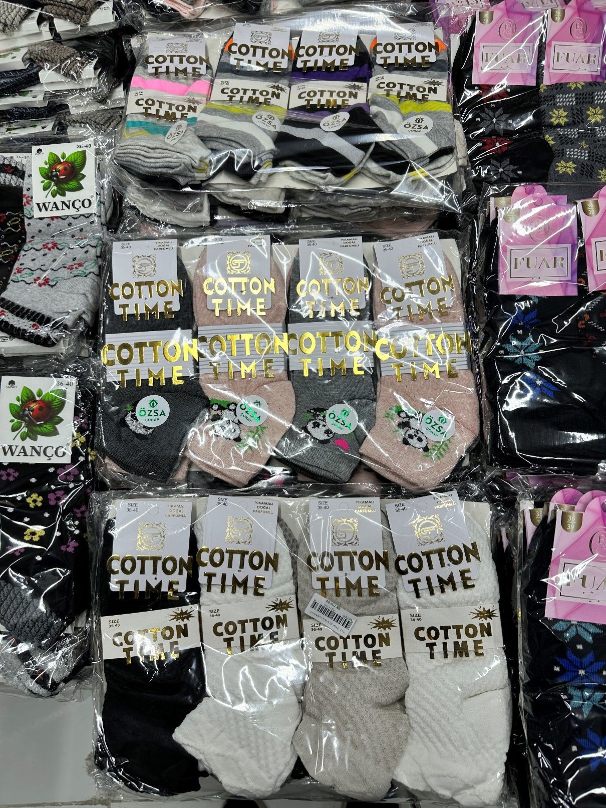 12'li Coton Time Desenli Kadın Patik Çorap