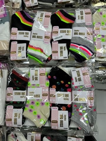 12'li Big Boss Desenli Kadın Patik Çorap