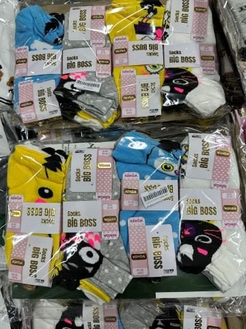 12'li Big Boss Desenli Kadın Patik Çorap
