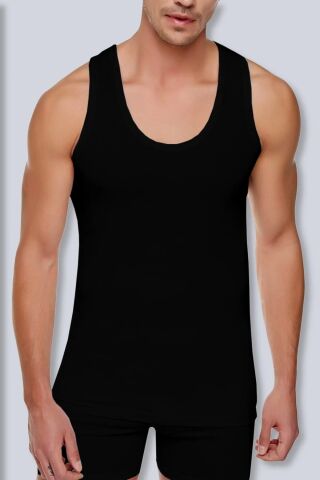 6'lı Tutku Renkli Ribana Erkek Atlet TER0101R 5 - SİYAH