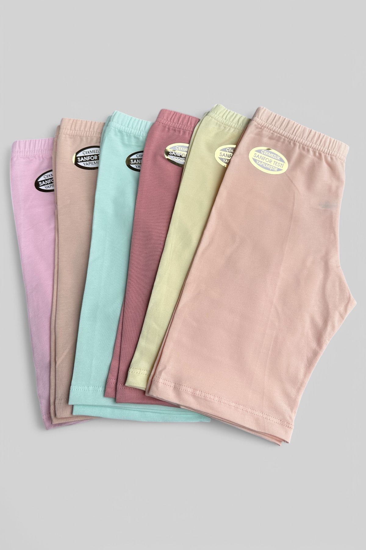 6'lı Diz Üstü Kısa Biker Kız Çocuk Tayt (Etek Altı)