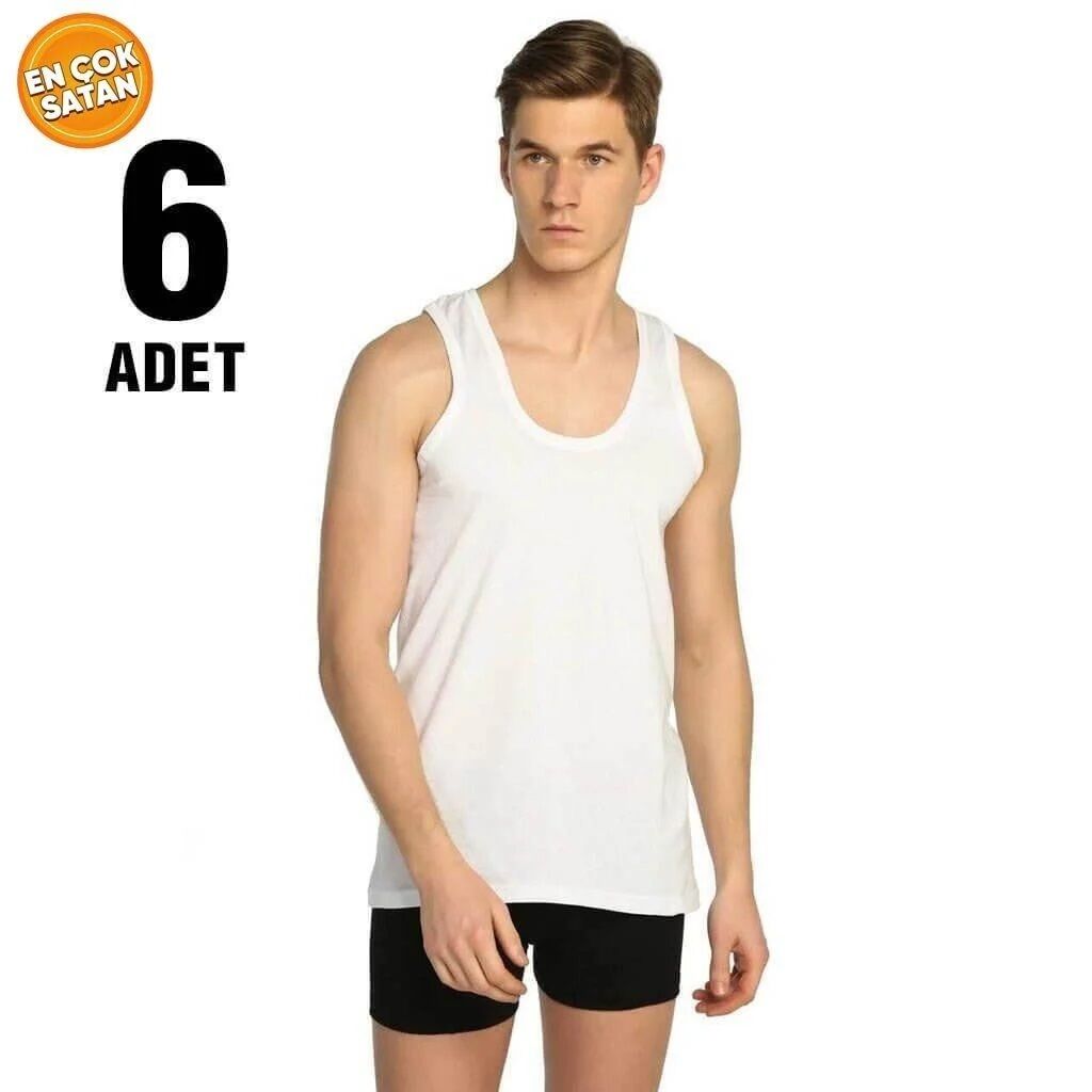 6'lı Tutku Sıfır Yaka Penye Erkek Fanila TER105 1