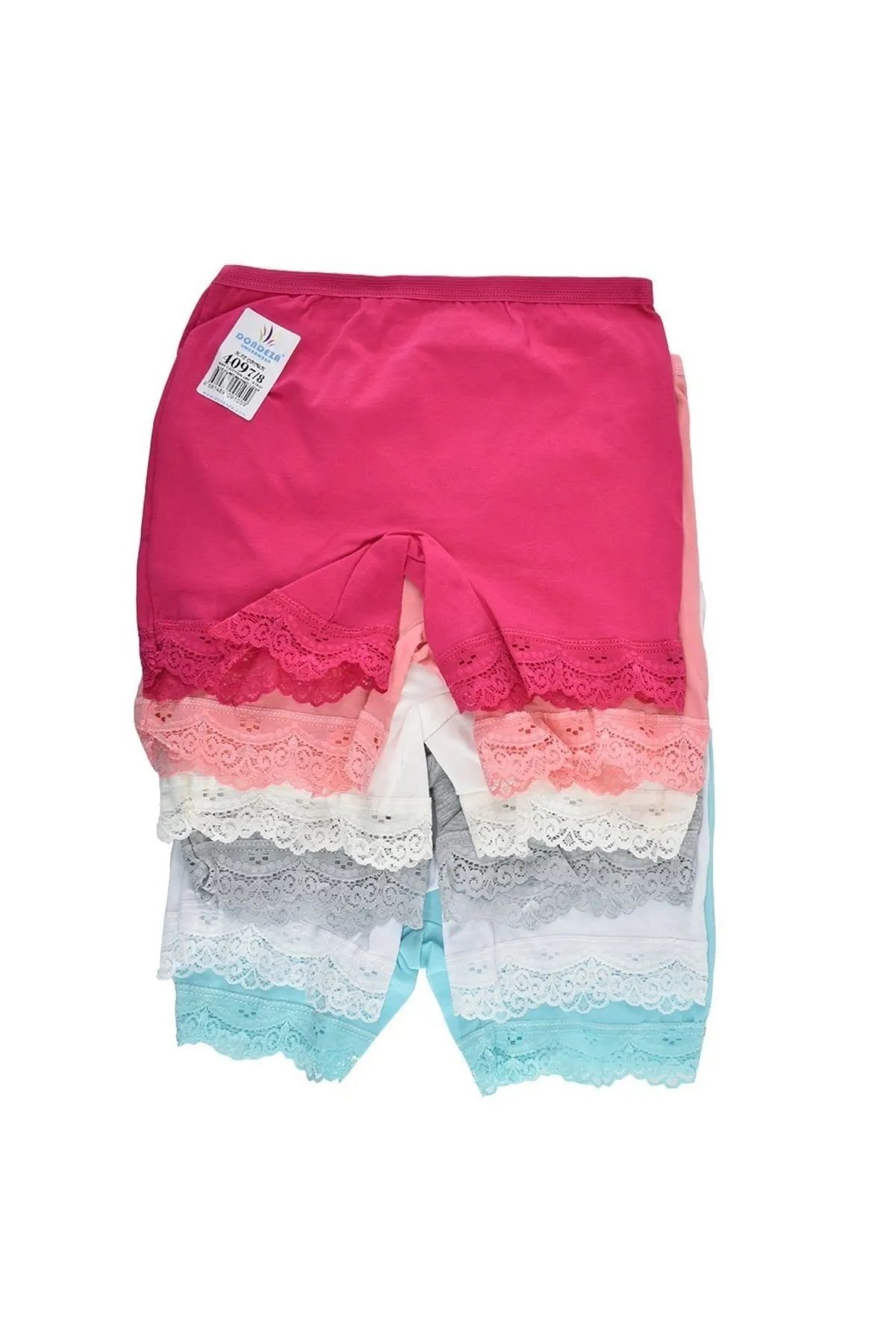 6'lı Dondeza 409 Paçası Dantelli Kız Çocuk Boxer