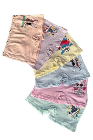 6'lı Dondeza Pastel Renk Kız Çocuk Boxer