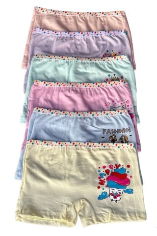 6'lı Dondeza Pastel Renk Kız Çocuk Boxer