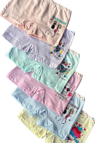 6'lı Dondeza Pastel Renk Kız Çocuk Boxer