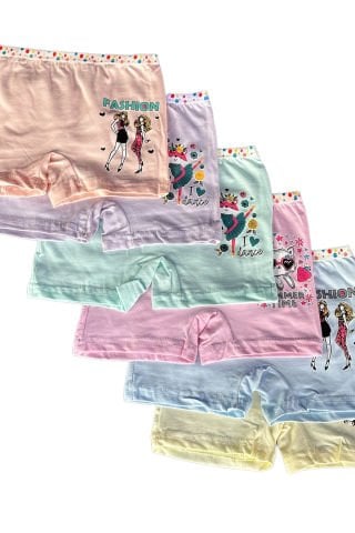 6'lı Dondeza Pastel Renk Kız Çocuk Boxer