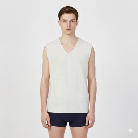 Örme V Yaka Akrilik Kışlık Kalın Fanila