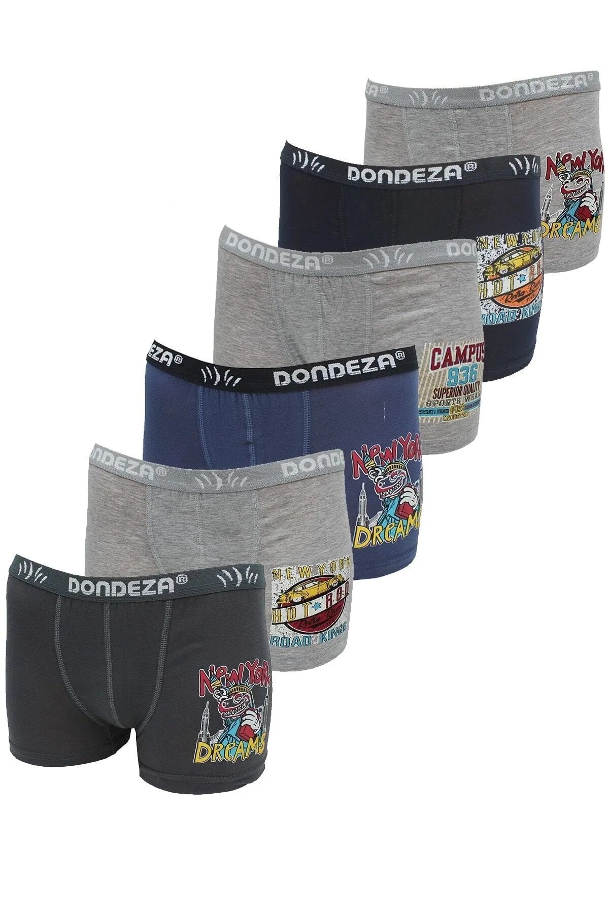 6'lı Dondeza 501 Baskılı Erkek Çocuk Boxer
