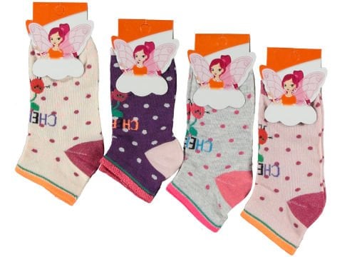 Desenli Kız Patik Çorap 12'li