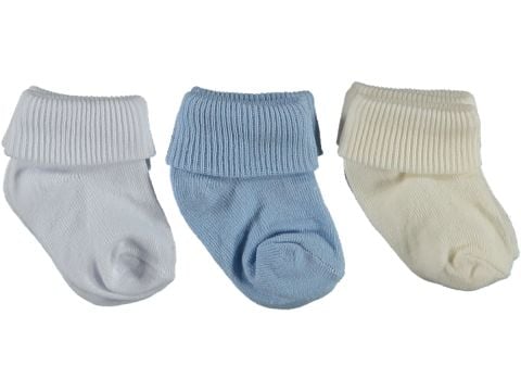 Düz Renk Kıvrık Erkek/Kız Çorap 1-6 Aylıklar İçin 4'lü