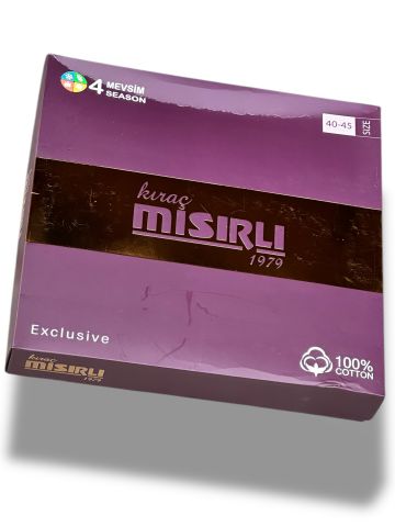 12'li Kıraç Mısırlı Kutulu 4 Mevsim Lüks Penye Dikişsiz Desenli Erkek Çorap