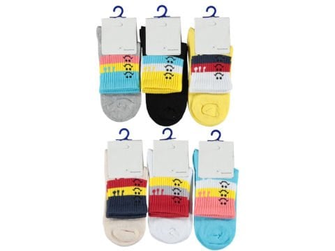 12'li Ekinoks Dikişsiz Özel yıkanmış Desenli Kız Soket Çorap