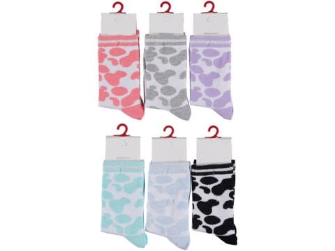 12'li Ekinoks Dikişsiz Özel yıkanmış Desenli Kız Soket Çorap