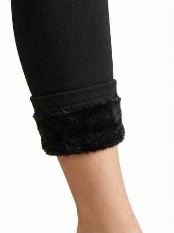 Dikişsiz Korseli Termal Peluş Kışlık Kadın Tayt