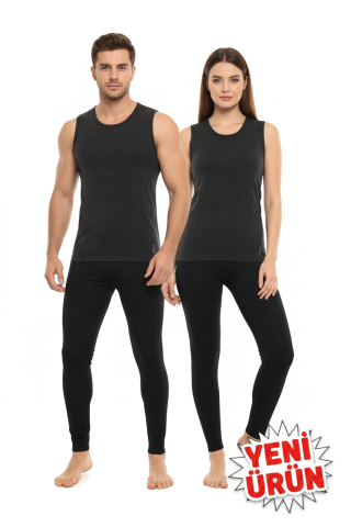 Unisex Standart Benden Esnek Şardonlu Termal Tayt