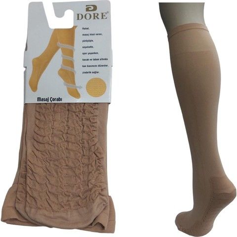 (1 Çift) Dore Diz Altı Namaz & Masaj Çorabı