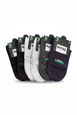 6'lı Bambu Dikişsiz Lüks Desenli Yarım Bilek Erkek Çorap