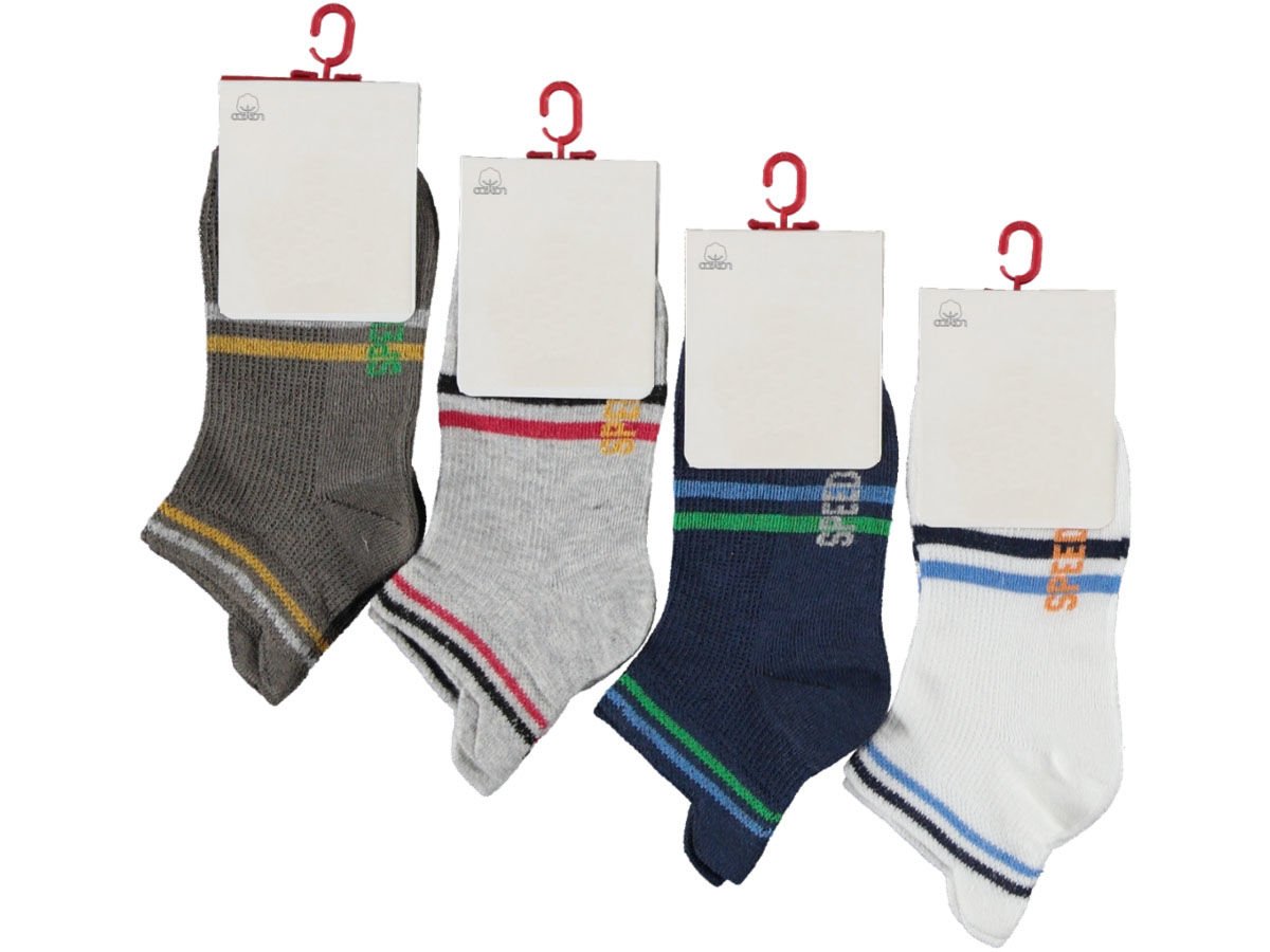 12'li Panda Lüks Desenli Erkek Çocuk Penye Patik