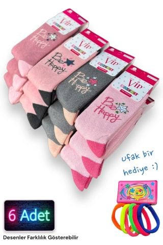 6'lı Kışlık Termal Kız Çocuk Havlu Çorap