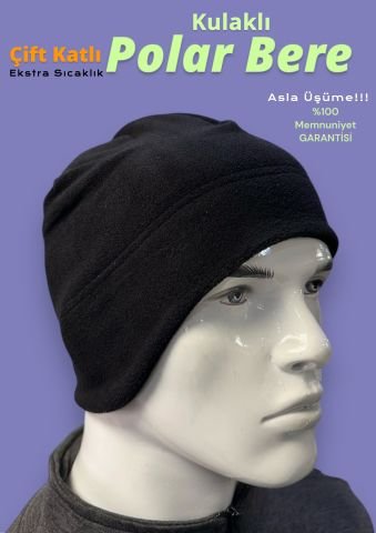 Polar Kulaklıklı Çift Kat Erkek Bere
